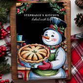 Linge De Cuisine Snowman avec tarte Noël personnalisé