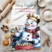 Linge De Cuisine Snowman Baking Cookies de Noël Personnalisés