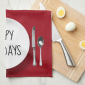 Linge De Cuisine Snowman De Vacances Sur Plaque Blanche (Quart Plié)