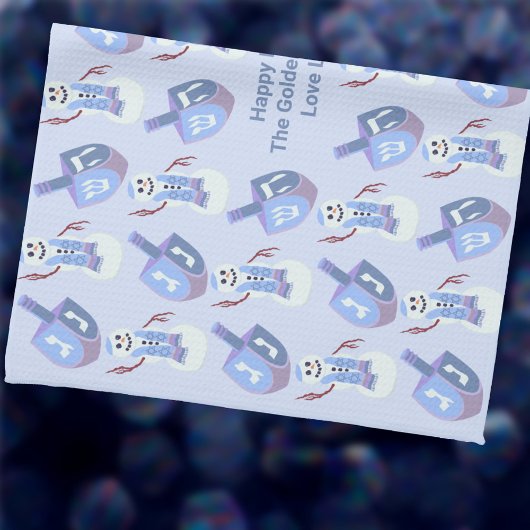 Linge De Cuisine Snowman Dreidels Hanoukka Custom Challah Couvertur