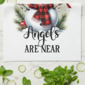 Linge De Cuisine Snowman et Cardinal avec citation Angel (Plié)