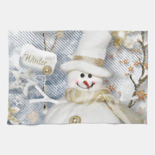 Linge De Cuisine Snowman hiver froid