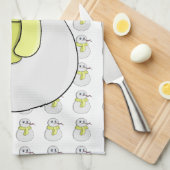 Linge De Cuisine Snowman portant une écharpe jaune (Quart Plié)