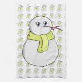 Linge De Cuisine Snowman portant une écharpe jaune (Vertical)