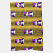 Linge De Cuisine Snowman violet à Noël d'or (Vertical)