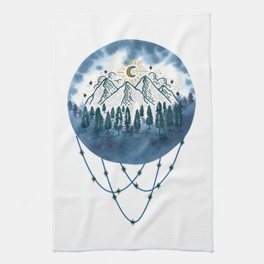 Linge De Cuisine Snowy Mountain Pine Tree Nature Adventure Extérieu (Vertical)