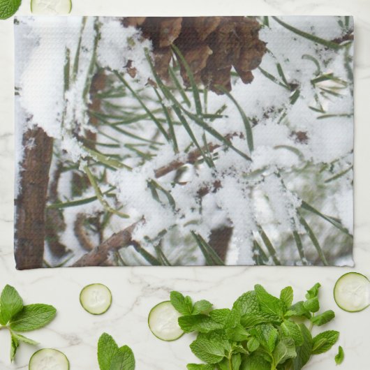 Linge De Cuisine Snowy Pine Cone I (Plié)