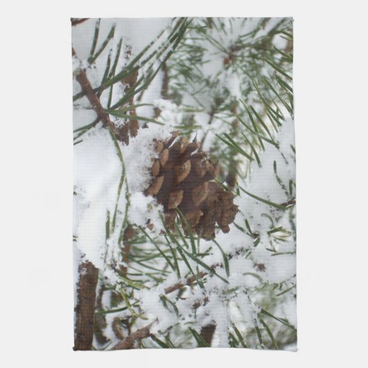 Linge De Cuisine Snowy Pine Cone I (Vertical)