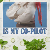 Linge De Cuisine Sock Monkey est mon co-pilote (Plié)