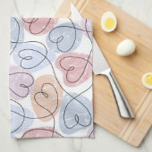 Linge De Cuisine Soft Hearts : Continuous Line Valentine's (Quart Plié)