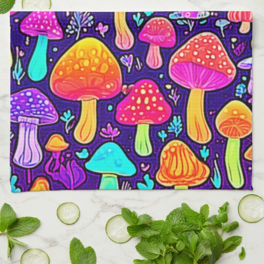 Linge De Cuisine Soft Neon : Patch pour champignon de dessin (Plié)