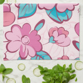 Linge De Cuisine Soft Pink Bloom Floral Pattern Custom Name (Plié)