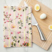 Linge De Cuisine Soft Pink Floral Stripe Pattern (Quart Plié)