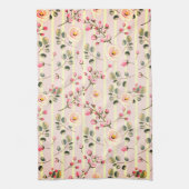 Linge De Cuisine Soft Pink Floral Stripe Pattern (Vertical)