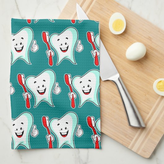 Linge De Cuisine Soins dentaires Bonne dent avec Motif de brosse à  (Quart Plié)