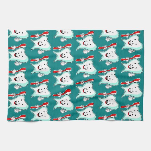Linge De Cuisine Soins dentaires Bonne dent avec Motif de brosse à (Horizontal)