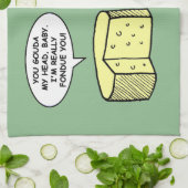 Linge De Cuisine Soirée de dégustation de fromage humoristique Cart (Plié)