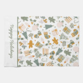 Linge De Cuisine Soirée de Noël Vert Et Or (Horizontal)