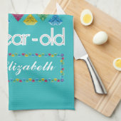 Linge De Cuisine soixantième Anniversaire la plupart de turquoise (Quart Plié)