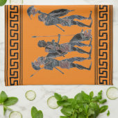 Linge De Cuisine Soldat Hoplite grec célébrant (Plié)