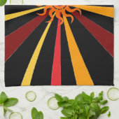 Linge De Cuisine Soleil Abstrait (Plié)