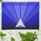 Linge De Cuisine Soleil Art déco en bleu (Plié)