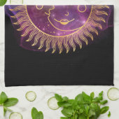 Linge De Cuisine Soleil céleste pourpre et lune (Plié)