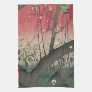 Linge De Cuisine soleil couchant japonais pruniers arbres