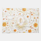Linge De Cuisine Soleil doré et rayons - avec étoile Abstraite (Horizontal)