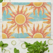 Linge De Cuisine Soleil et rayures (Plié)