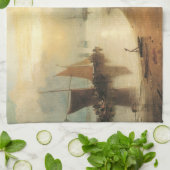 Linge De Cuisine Soleil levant à travers la vapeur par Joseph Turne (Plié)