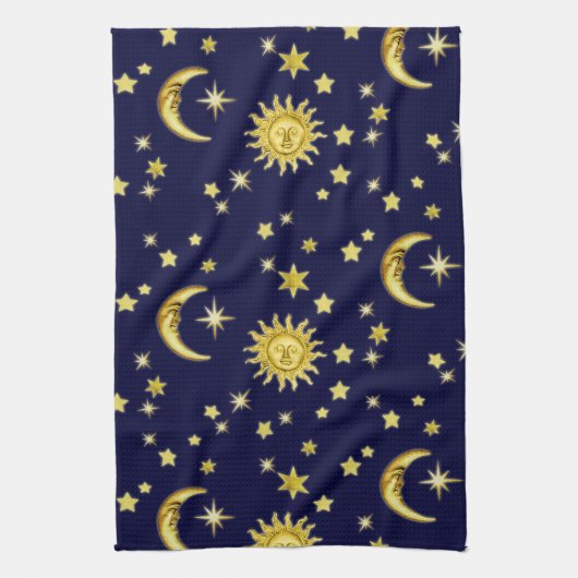 Linge De Cuisine Soleil, Lune et Étoiles 🌞 🌛 ⭐ (Vertical)
