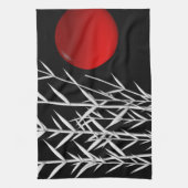 Linge De Cuisine Soleil rouge noir blanc zen (Vertical)