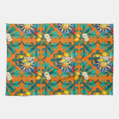 Linge De Cuisine soleil sicilien, été, citron, mosaïque, bleu, (Horizontal)