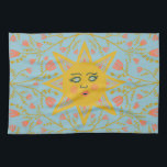 Linge De Cuisine Soleils Boho & Vignes Fleurs Rose Jaune Bleu<br><div class="desc">Décorez votre cuisine avec cette serviette d'art solaire cool. Faites un grand cadeau de vacances,  de ménage,  d'anniversaire ou de mariage! Vous pouvez le customiser et ajouter du texte. Consultez ma boutique pour plus de couleurs et de motifs !</div>