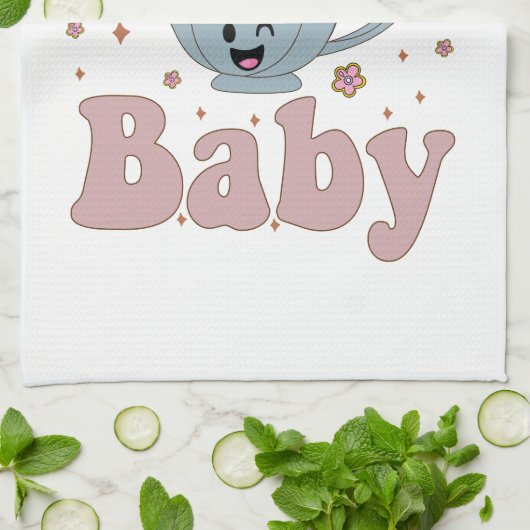 Linge De Cuisine Son Bébé Gravé Retro Automne Thanksgiving Dîner (Plié)