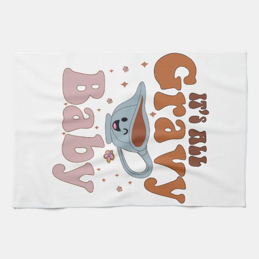 Linge De Cuisine Son Bébé Gravé Retro Automne Thanksgiving Dîner (Horizontal)