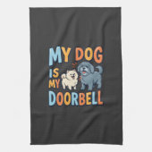 Linge De Cuisine Sonnette Drôle pour Amateur de Chiens (Vertical)