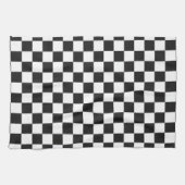 Linge De Cuisine Sophisticated Black and White Checkered Pattern (Horizontal)