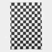 Linge De Cuisine Sophisticated Black and White Checkered Pattern (Vertical)