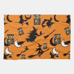 Linge De Cuisine sorcière assistant chatte lune bloomstick