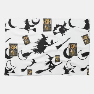 Linge De Cuisine sorcière assistant chatte lune bloomstick