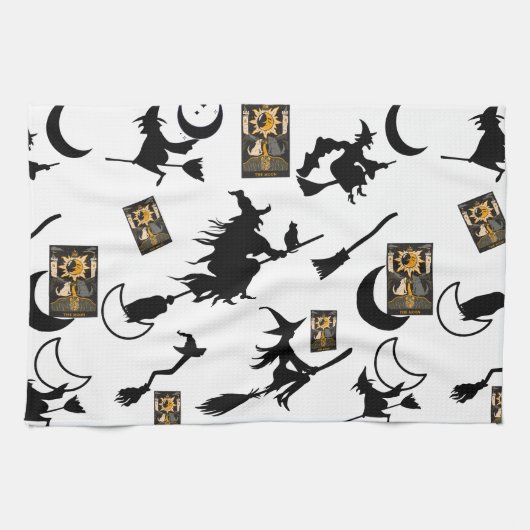 Linge De Cuisine sorcière assistant chatte lune bloomstick (Horizontal)