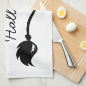 Linge De Cuisine Sorcière Casquette Et Broom Avec Araignée Et Bats (Quart Plié)