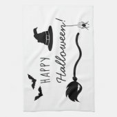 Linge De Cuisine Sorcière Casquette Et Broom Avec Araignée Et Bats (Vertical)