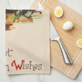 Linge De Cuisine Sorcière Cauldron Pleine lune Chat Noir (Quart Plié)