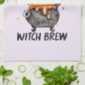 Linge De Cuisine Sorcière - Chat portant une sorcière (Plié)