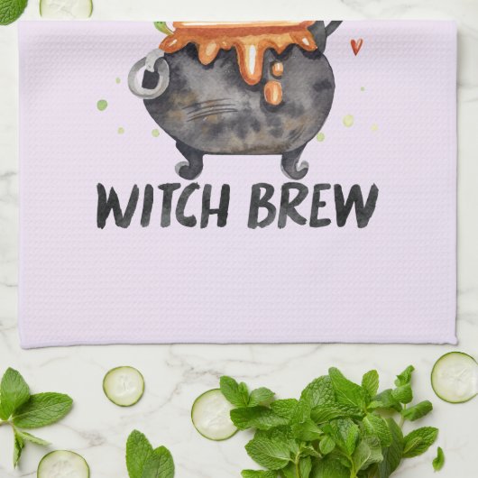 Linge De Cuisine Sorcière - Chat portant une sorcière (Plié)