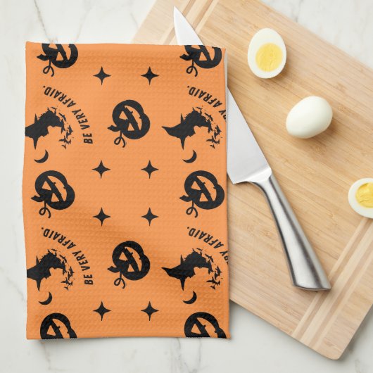 Linge De Cuisine Sorcière Citrouille Éffrayant d'Halloween (Quart Plié)