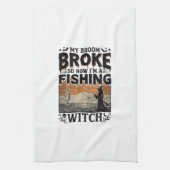 Linge De Cuisine Sorcière de pêche Halloween Dessin Vectoriel Vinta (Vertical)